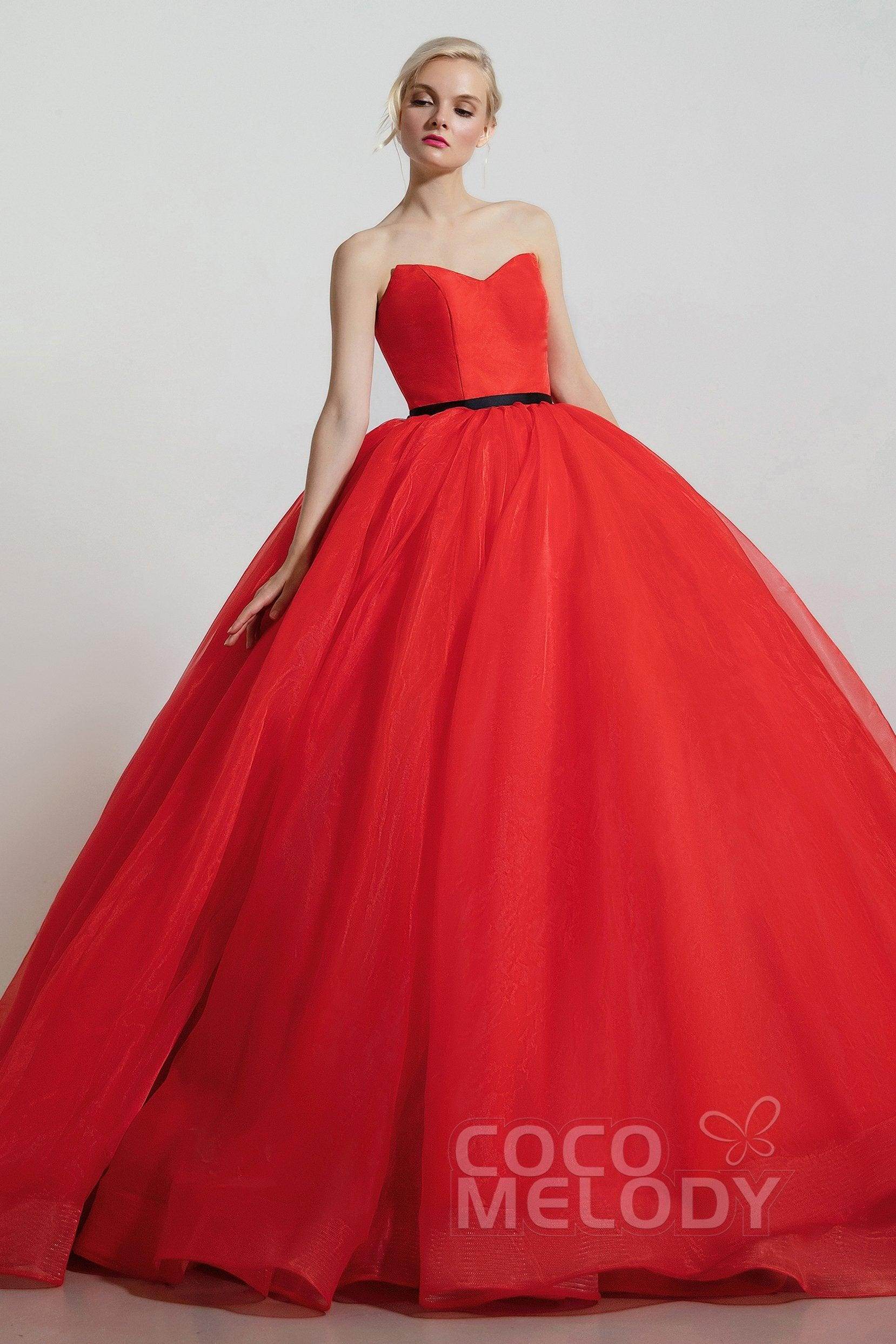 Princess Organza Elastic Satin Wedding Dress CW2096 - COCOMELODY